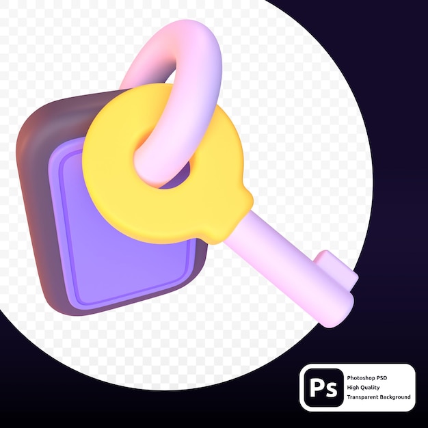 Schlüsselraum in 3D-Render für grafisches Asset-Web oder Präsentation