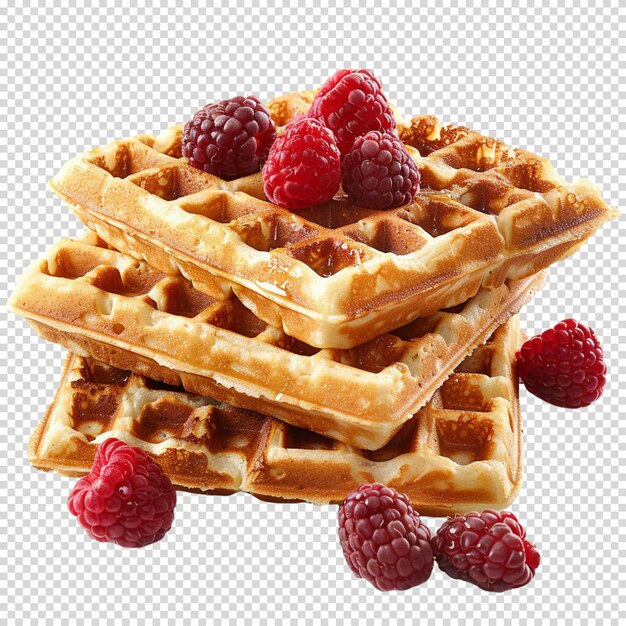 Schmackhafte belgische waffeln auf durchsichtigem hintergrund