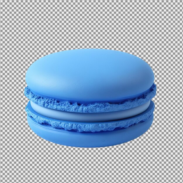 Schmackhafte einzelne blaue Macaroni auf weißem Hintergrund