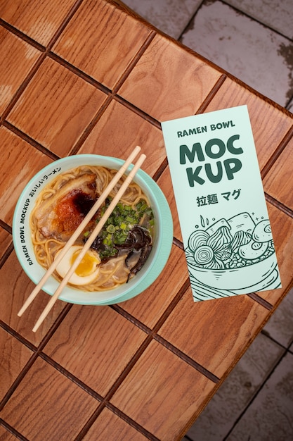 Schmackhafte Ramen-Schüssel-Mockup