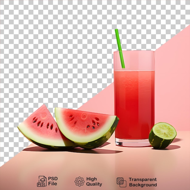 Schmackhafte wassermelonen-smoothie auf durchsichtigem hintergrund enthalten eine png-datei