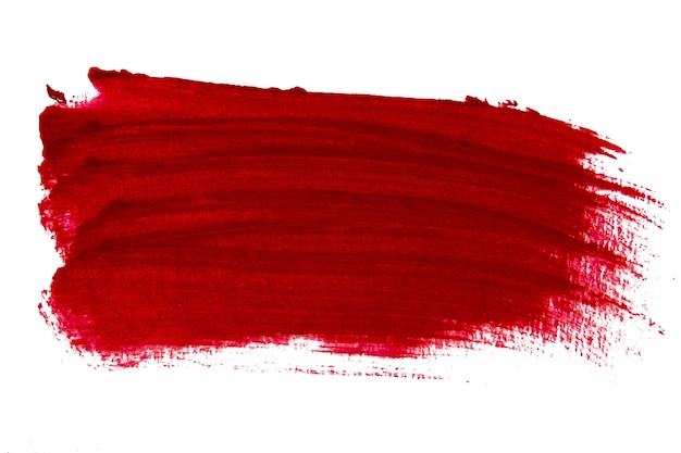 Schmiere roten Lippenstift oder roten Lippenbleistift auf einen leeren Hintergrund