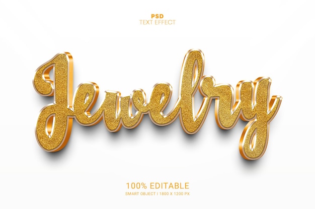 Schmuck PSD bearbeitbares Texteffekt-Design