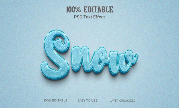 PSD schnee 3d-texteffekt