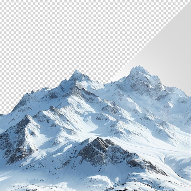 schneebedeckter Berg isoliert auf weißem Hintergrund