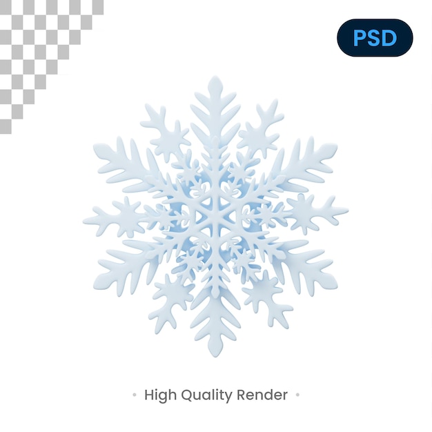 PSD schneeflocke 3d icon premium psd