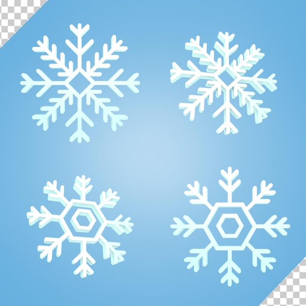 schneeflocken dekoration 3d rendern objektillustration