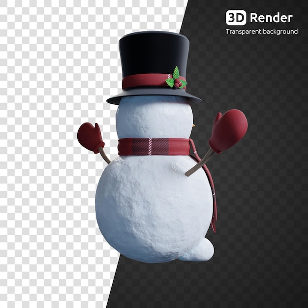 Schneemann 3d-render isoliert