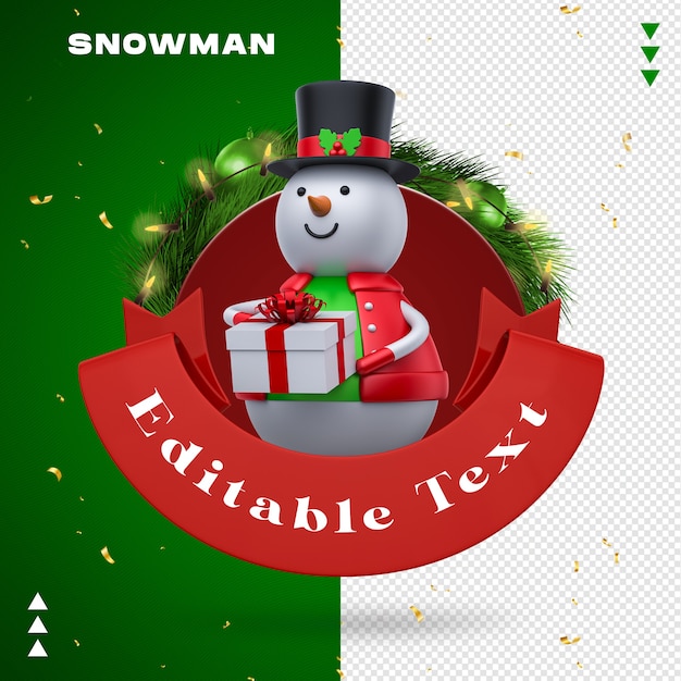 Schneemann-Girlanden-Geschenk beim 3D-Rendern