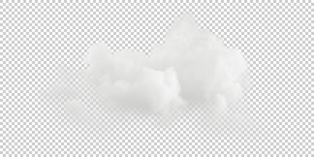 PSD schneiden sie flauschige wolken aus, die 3d-rendering schweben