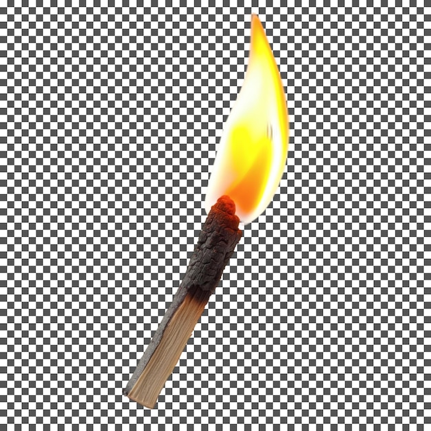 Schnellbewegende orangefarbene Flamme aus brennendem Feuer isoliert auf durchsichtigem Hintergrund