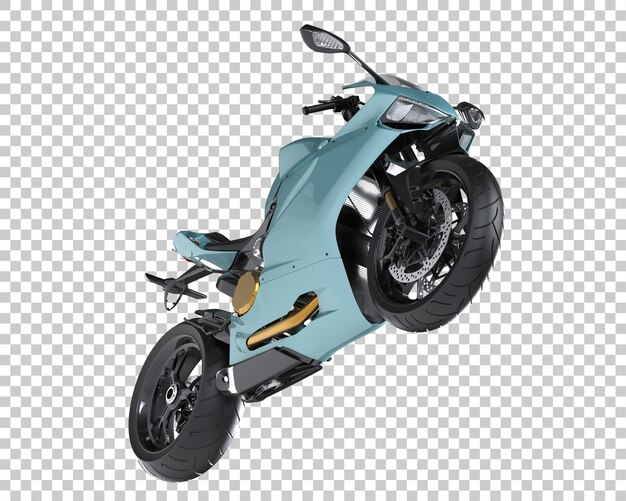 Schnelles Motorrad auf transparentem Hintergrund. 3D-Rendering - Abbildung