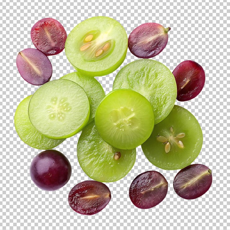 Schnittgrüne und rote Trauben