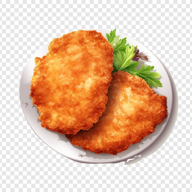 PSD schnitzel breaded cutlet aislado sobre un fondo transparente