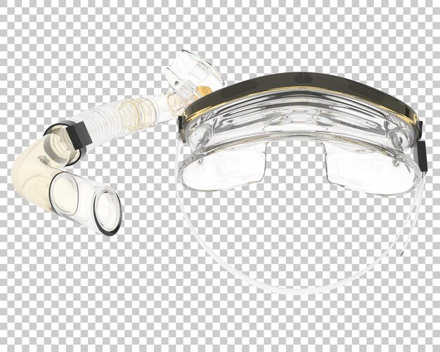Schnorchel-Tauchmaske auf transparentem Hintergrund 3D-Darstellung