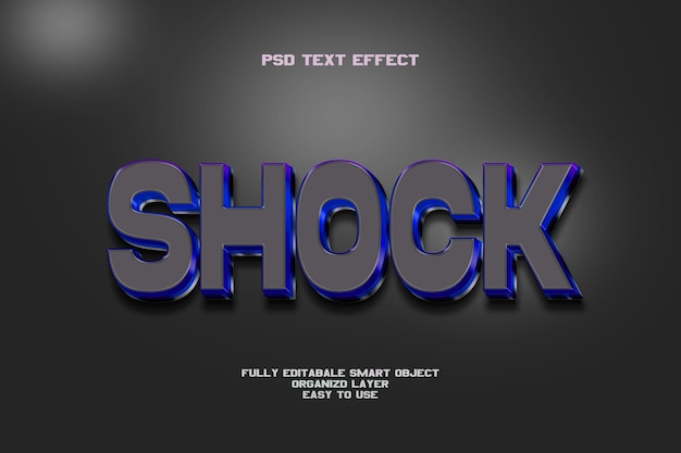 Schock 3D bearbeitbare Texteffekte PSD