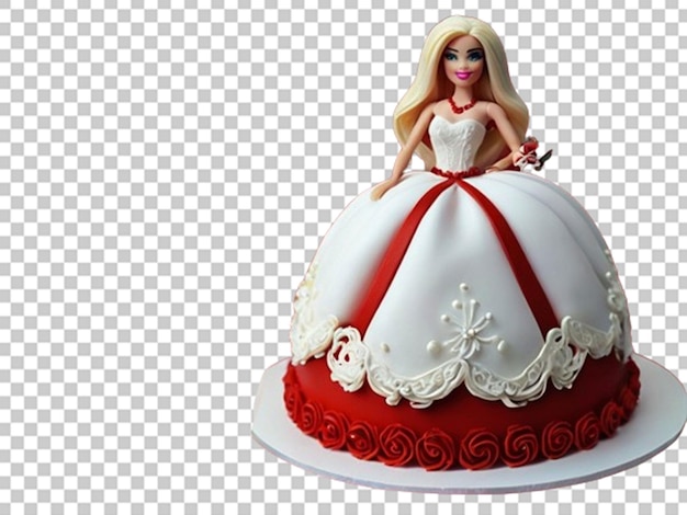 PSD schöne 3d-barbie im hochzeitskleid-kuchen