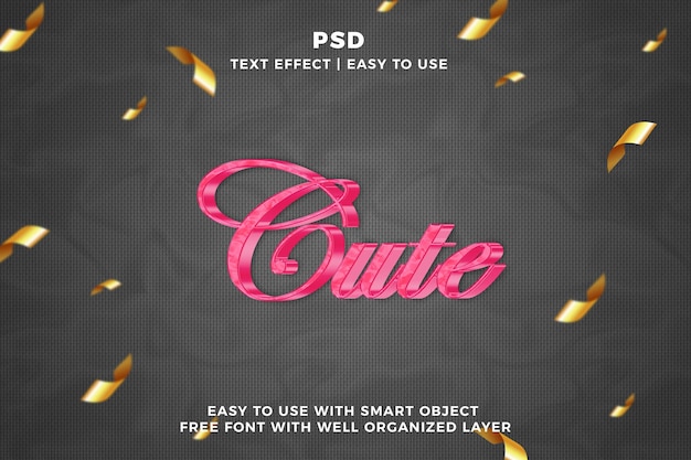 Schöne 3D-bearbeitbare Photoshop-Text-Effekt-Stil-PSD mit Hintergrund
