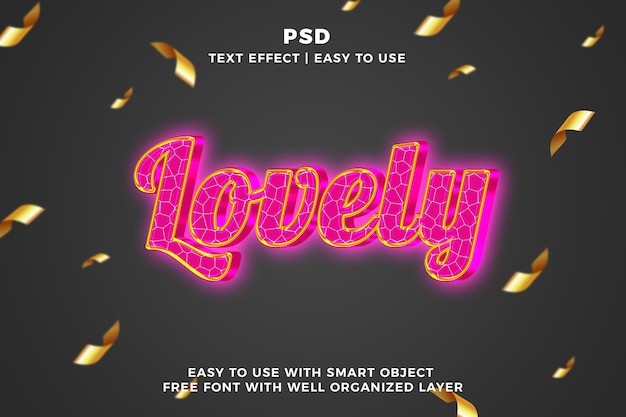 Schöne 3D-bearbeitbare Photoshop-Text-Effekt-Stil-PSD