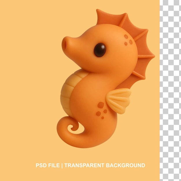 Schöne 3D-Cartoon-Seehorse-Illustration