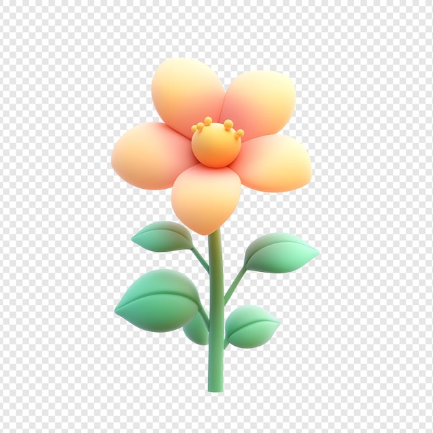 Schöne 3D-Cartoonblumen-Illustration