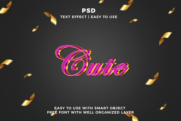Schöne 3D-Editierbare Photoshop-Text-Effekt-Stil-PSD mit Hintergrund