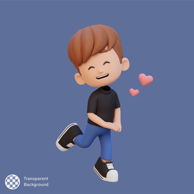 Schöne 3D-Kinderfigur in der Liebe