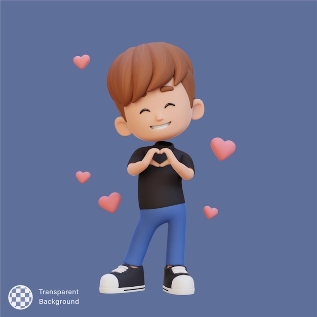 Schöne 3D-Kinderfigur in der Liebe