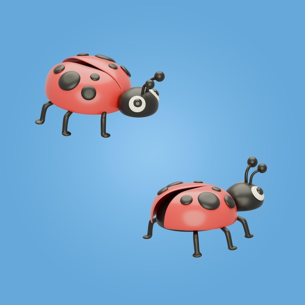 Schöne 3D-Ladybugs