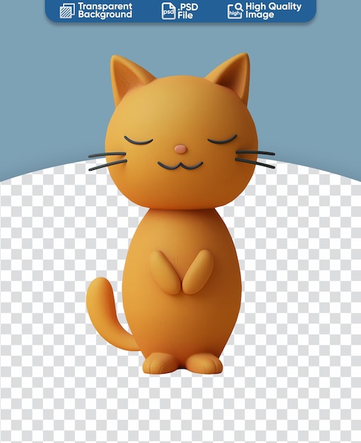 Schöne 3D-Rendered Chibi-Cartoon einer orangefarbenen Katze Eine Spielzeug-Stil-Illustration für Kinder