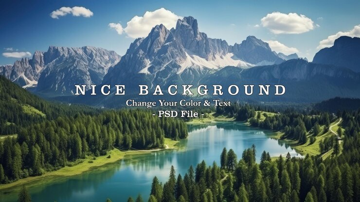 PSD schöne berglandschaft am sonnigen tag erzeugen sie ein ki-bild