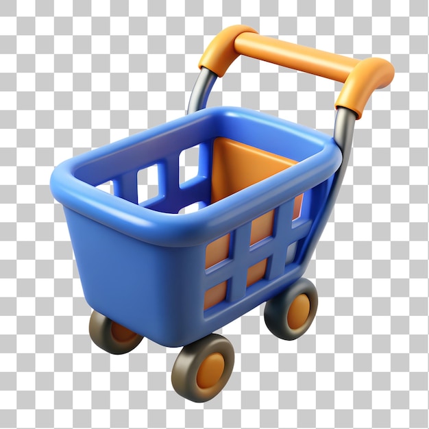 Schöne blaue Einkaufswagen