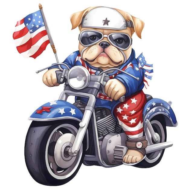 Schöne bulldog american motorrad clipart-illustration