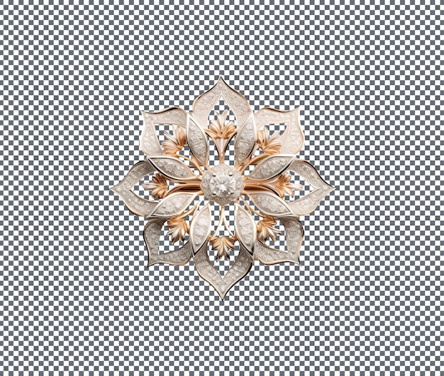 Schöne Diamantbrosche isoliert auf transparentem Hintergrund