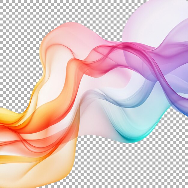 Schöne farbenfrohe Wellenlinien auf durchsichtigem Hintergrund Ai generiert