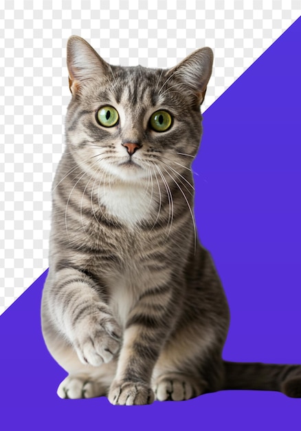 Schöne gestreifte Katze mit grünen Augen