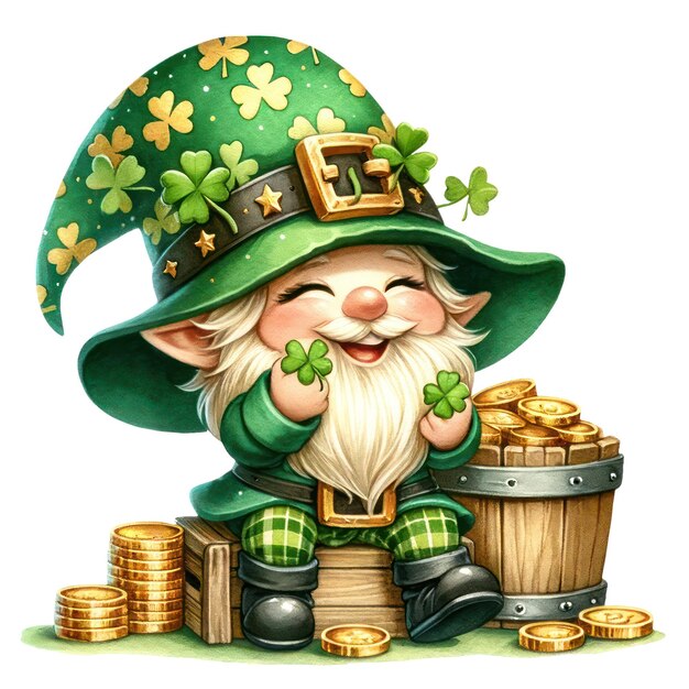 PSD schöne gnome st. patrick's day clipart-illustration