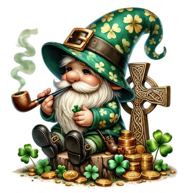 PSD schöne gnome st. patrick's day clipart-illustration