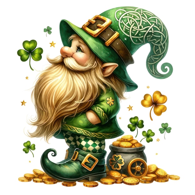 PSD schöne gnome st. patrick's day clipart-illustration