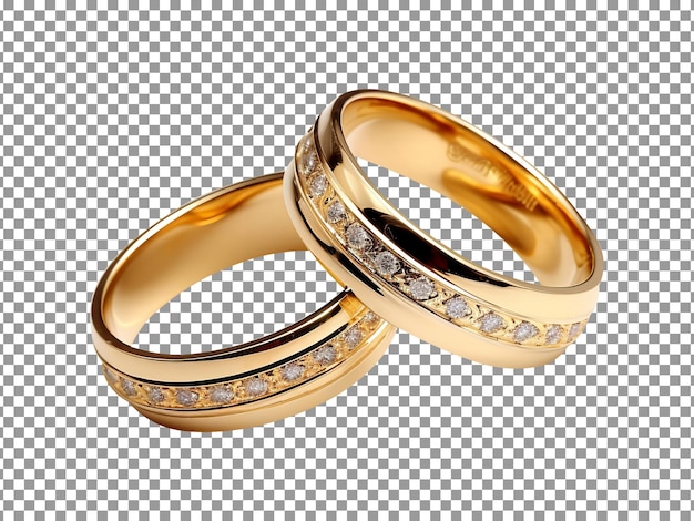 Schöne goldene ringe isoliert auf transparentem hintergrund Premium