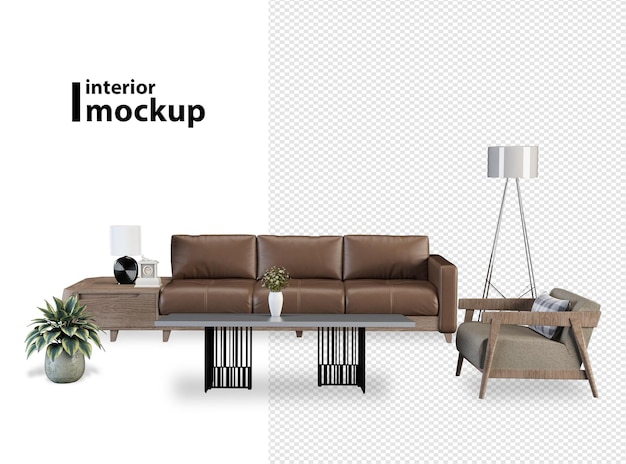 Schöne Innenarchitektur in 3D-Rendering