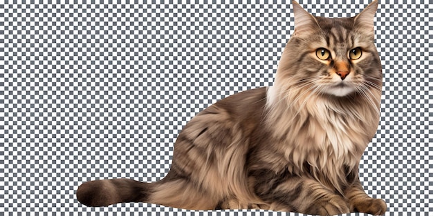 Schöne Katze der Sam Sawet-Rasse, isoliert auf durchsichtigem Hintergrund