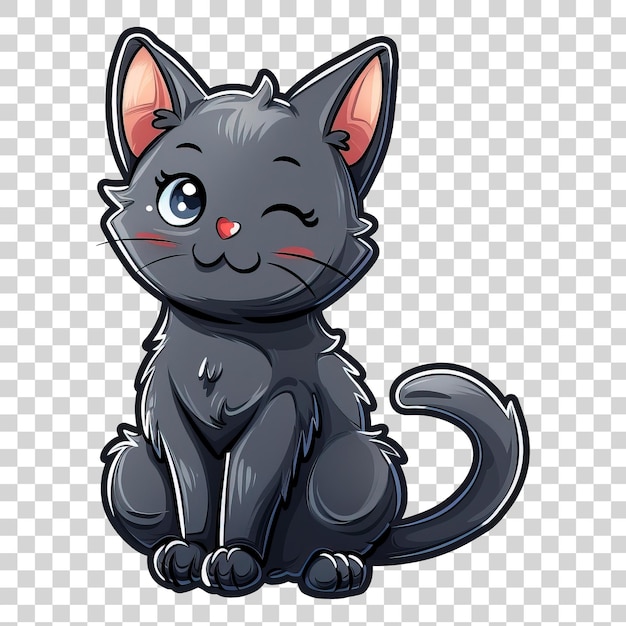 Schöne Katzen-Cartoon-Stil isoliert auf durchsichtigem Hintergrund PNG
