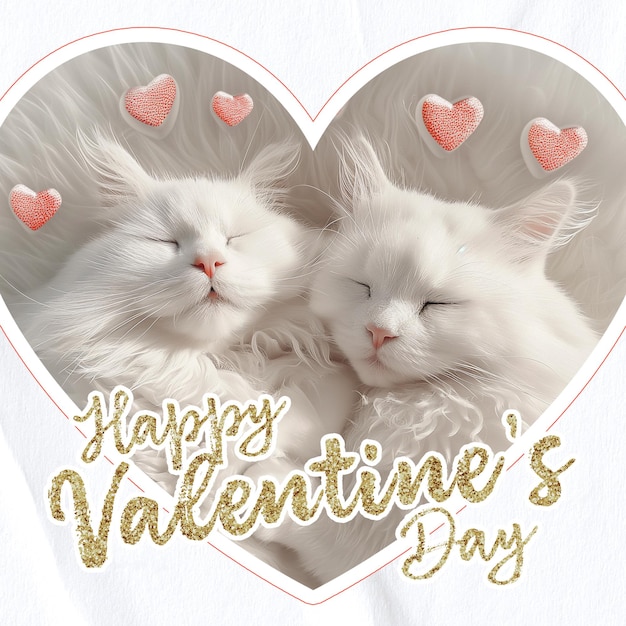 PSD schöne katzen in einer valentinstagskarte psd vorlage valentinstagspost