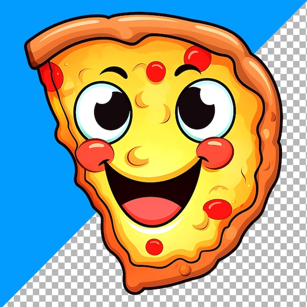 PSD schöne lächelnde pizza-clipart für aufkleber-design-illustrationen.