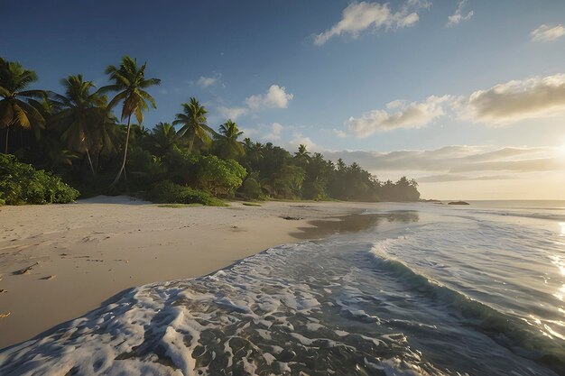 Schöne landschaft mit strand und insel