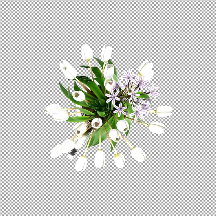 PSD schöne pflanze in 3d-rendering isoliert