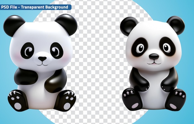 Schöne Plastikbad-Spielzeuge von Panda für Kinder ein 3D-Rendering-Set