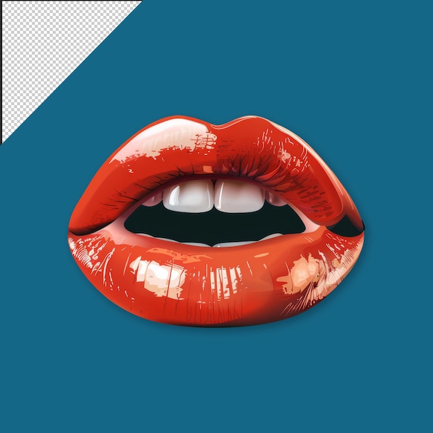 PSD schöne rote lippen transparenter hintergrundbild von rotem lippenstift