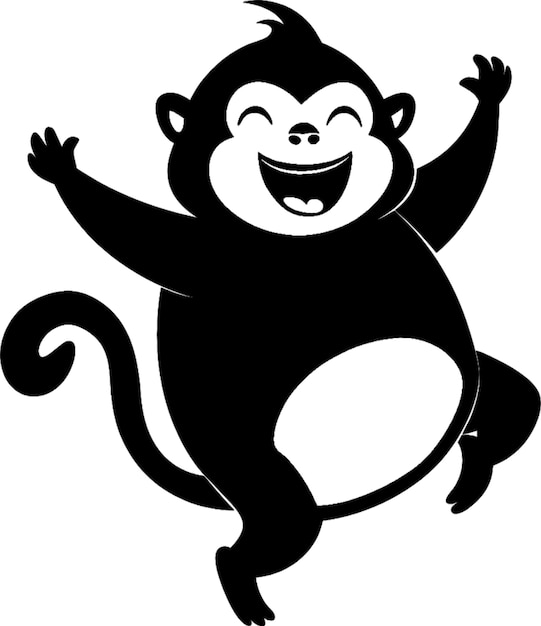 Schöne schwarze Affen-Schablonen-Clipart-Design